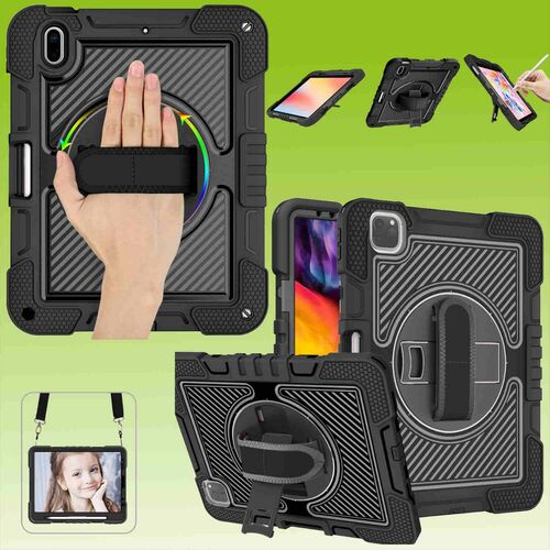 F�r Apple iPad Pro 11.0 2022 / 2021 / 2020 Hybrid Schwarz 360 Grad mit Schlaufe Tablet Tasche Case Schutz