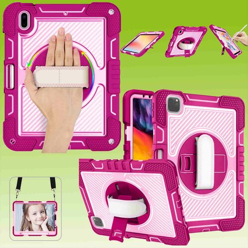F�r Apple iPad Pro 11.0 2022 / 2021 / 2020 Hybrid Pink / Rosa 360 Grad mit Schlaufe Tablet Tasche Schutz