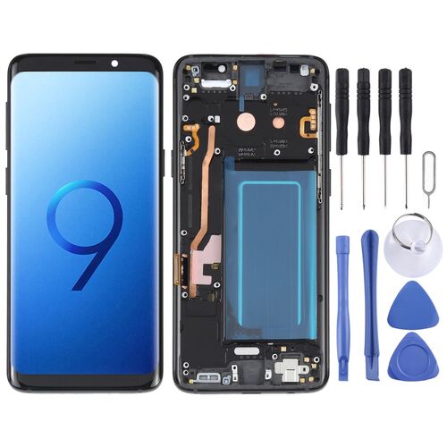 F�r Samsung Galaxy S9 SM-G960 Display Full OLED LCD mit Rahmen Einheit Touch Ersatzteil Reparatur Schwarz