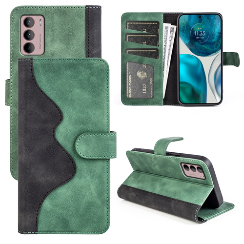 F�r Motorola Moto G42 Design Handy Tasche Wallet Premium Gr�n Schutz H�lle Case Cover Etuis Neu Zubeh�r