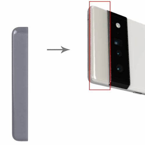 Google Front Upper Top Back Cover f�r Google Pixel 6A Schwarz Cover Ersatzteil