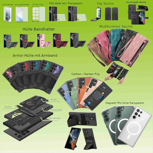 F�r Samsung Galaxy S23 /S23 Plus /S23 Ultra 5G /A54 5G Zubeh�r / Schutz Cover Handy Tasche Schutz