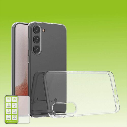 F�r Samsung Galaxy S23 Plus Silikoncase TPU Transparent + 0,26 H9 Glas Handy Tasche H�lle Schutz Cover