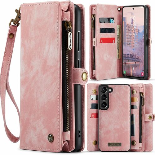 F�r Samsung Galaxy S23 Multifunktion Teilbare Handy Tasche Geldb�rse H�lle Etuis Pink