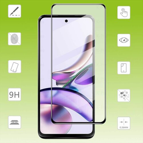 F�r Motorola Moto G73 2x 3D Premium 0,3 mm H9 Hart Glas Schwarz Folie Schutz H�lle Neu