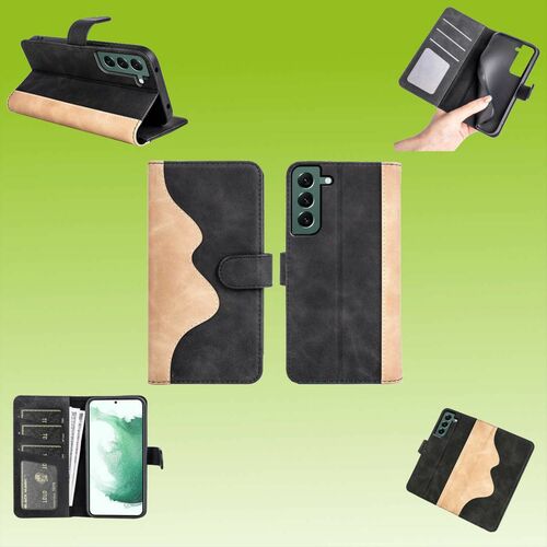F�r Samsung Galaxy S23 Design Handy Tasche Wallet Premium Schwarz Schutz H�lle Case Cover Etuis Neu Zubeh�r