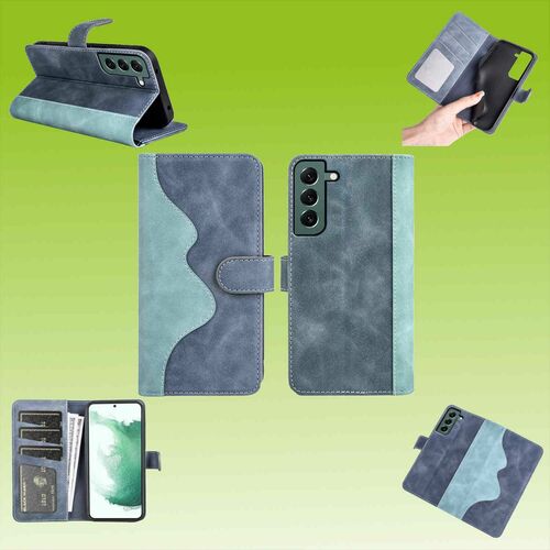 F�r Samsung Galaxy S23 Plus Design Handy Tasche Wallet Premium Blau Schutz H�lle Case Cover Etuis Neu Zubeh�r