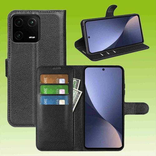 F�r Xiaomi 13 Pro Handy Tasche Wallet Premium Schutz H�lle Case Cover Etuis Neu Zubeh�r Schwarz