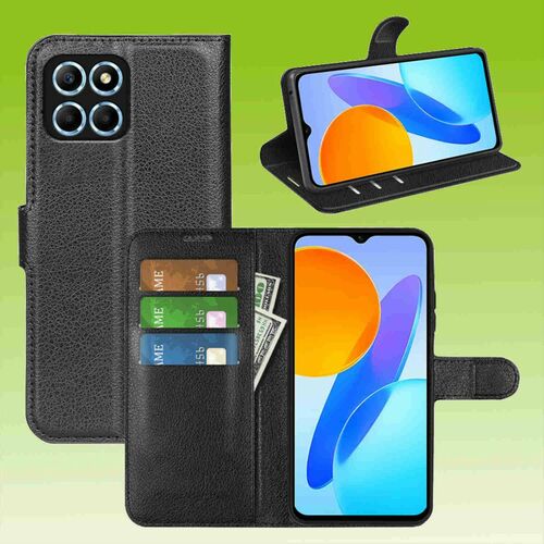 F�r Honor X8 5G Handy Tasche Wallet Premium Schutz H�lle Case Cover Etuis Neu Zubeh�r Schwarz