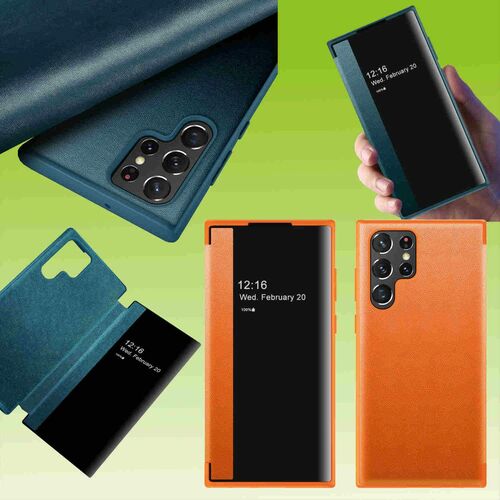 F�r Samsung View Mirror Smartcover Schutzh�lle Cover Etui Handy Tasche H�lle Neu Case Wake UP Funktion 