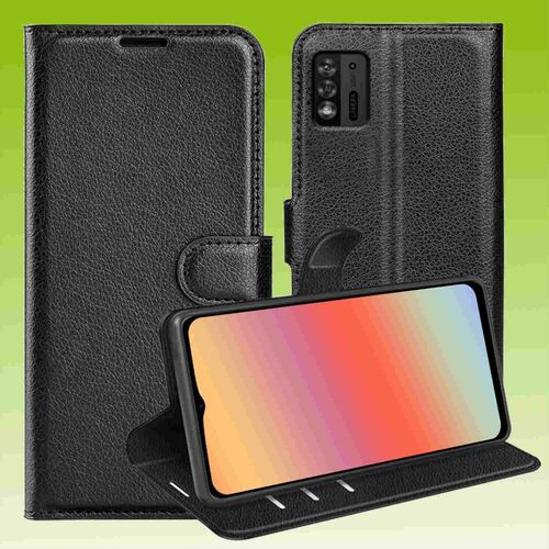 F�r ZTE Blade A52 Lite Handy Tasche Wallet Premium Schutz H�lle Case Cover Etuis Neu Zubeh�r Schwarz