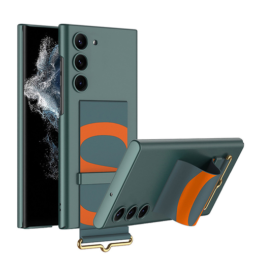 F�r Samsung Galaxy S23 Silikoncase TPU Schutz Gr�n mit Armbandhalter Handy Tasche H�lle Cover Etui Zubeh�r Neu