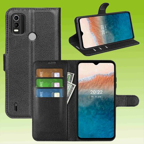F�r Nokia C21 Plus Handy Tasche Wallet Premium Schutz H�lle Case Cover Etuis Neu Zubeh�r Schwarz