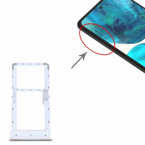 Sim + Micro SD Karten Halter Tray Adapter f�r Motorola Moto G52 Ersatzteil Silber