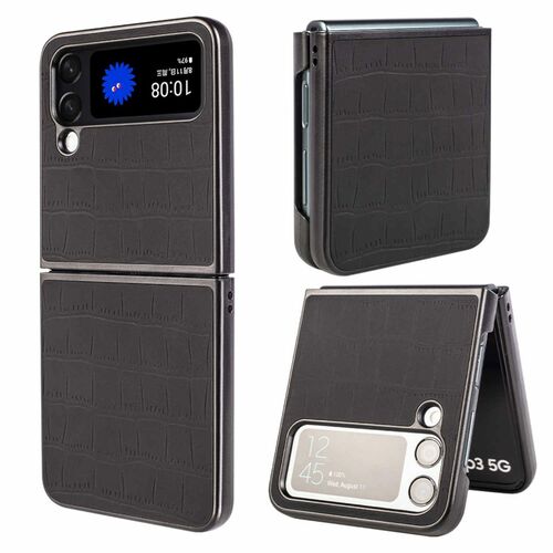 F�r Samsung Galaxy Z Flip4 Design Crocodile Texture H�lle Schutz Hart Cover Handy Tasche Muster Etuis Case Cover Neu 
