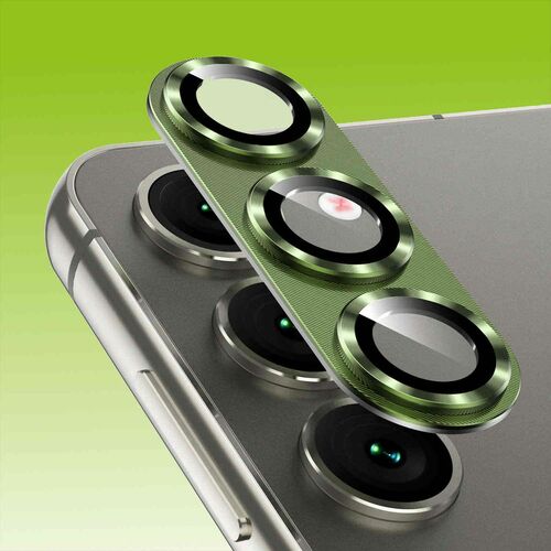 F�r Samsung Galaxy S23 / S23 Plus Back Kamera Aluminiumlegierung Schutz H9 Hart Glas Cover H-Gr�n Neu