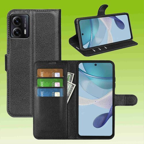 F�r Motorola Moto G73 Handy Tasche Wallet Premium Schutz H�lle Case Cover Etuis Neu Zubeh�r Schwarz