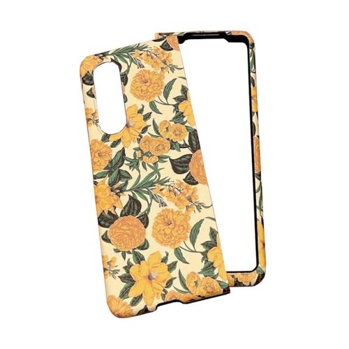 F�r Samsung Galaxy Z Fold4 Frosted Blumenmuster-Schutzh�lle Pfingstrose Schutz Cover Handy Tasche Etuis Case Cover Flower 