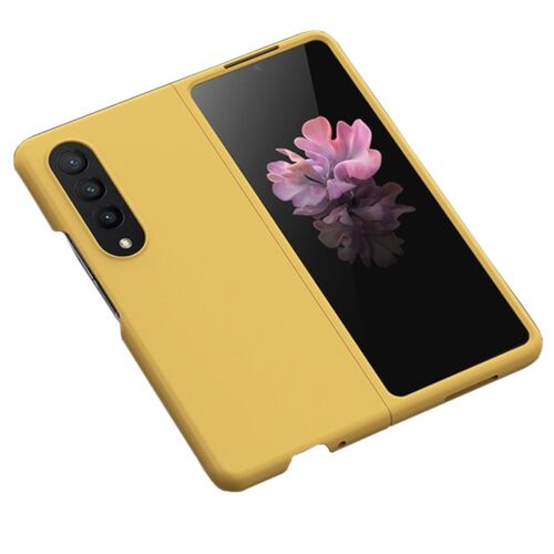 F�r Samsung Galaxy Z Fold4 Silikoncase TPU Skin Feel Schutzh�lle Gelb Schutz Case Cover Etui Handy Tasche