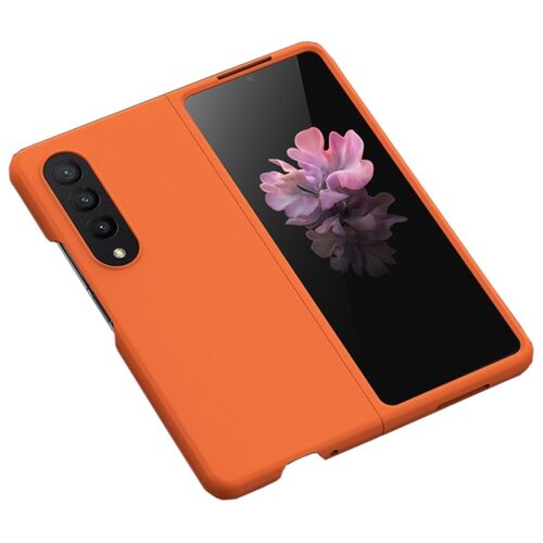 F�r Samsung Galaxy Z Fold4 Silikoncase TPU Skin Feel Schutzh�lle Orange Schutz Case Cover Etui Handy Tasche