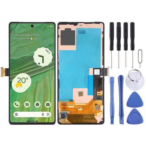 F�r Google Pixel 6 Pro Display Full OLED LCD mit Rahmen Einheit Touch Ersatzteil Reparatur Schwarz