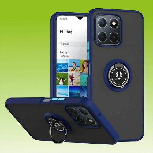 F�r Honor X8a TPU / PC Design Ring Magnet Cover Handy Tasche H�lle Neu