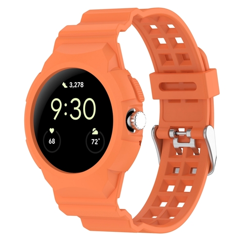 Fr Google Pixel Watch 3 41mm / 2 / 1 Silikon Band mit Gehuse Orange