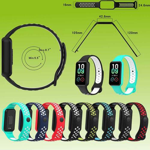 F�r Amazfit Band 7 Zweifarbiges Silikon Sport Armband Ersatz Armband Smart Uhr Smart Watch