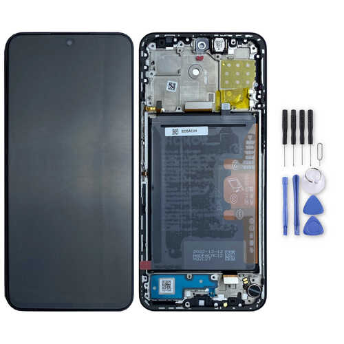 Honor Display LCD mit Rahmen + Akku f�r Honor X8a 0235AEUH Einheit Ersatzteil Midnight Black