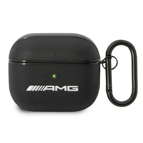 AMG Apple AirPods 3 Cover Leder Schutzh�lle Case Cover Tasche Etui Schwarz