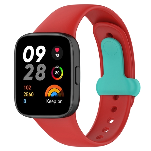 Silikon Uhrenarmband Rot mit Verschluss Trkis Xiaomi Redmi Watch3 Uhr