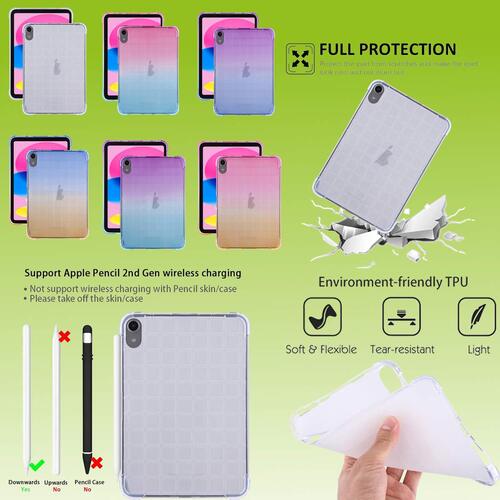 F�r Apple iPad 10th Gen 10.9 2022 Quadratische TPU H�lle Farbverlauf 