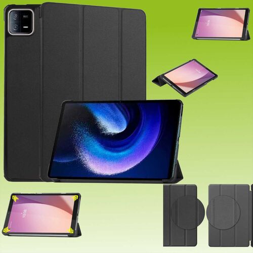 Fr Xiaomi Pad 6 / Pad 6 Pro 11 Zoll 3folt Wake UP Smart Cover Schwarz Tasche Etuis Hlle