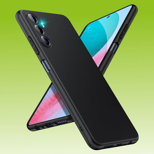 F�r Samsung Galaxy M54 5G Silikoncase TPU Schutz Schwarz Handy Tasche H�lle Cover Etui Neu