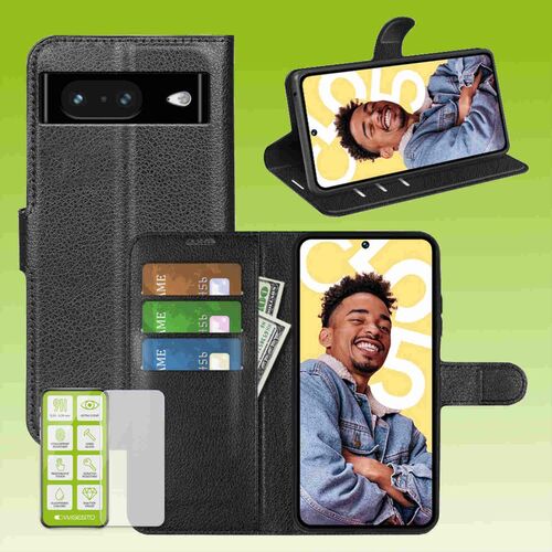 F�r Google Pixel 8 Cover Handy Tasche Etuis TPU Hart Glas Panzer Folie AUSWAHL 