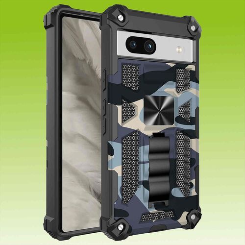 F�r Google Pixel 7a Camouflage Shockproof Armor Military H�lle Cover 