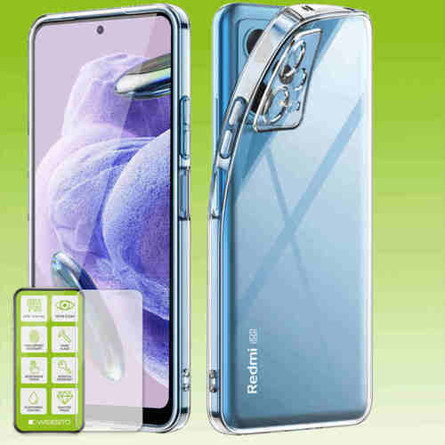 F�r Xiaomi Redmi 12 Cover Handy Tasche Etuis TPU Hart Glas Panzer Folie AUSWAHL 