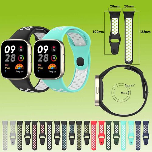 Zweifarbiges Sport Silikon Band f�r Xiaomi Redmi Watch 3 Ersatz Band  