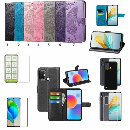 F�r ZTE Blade A53 Cover Handy Tasche Etuis TPU Hart Glas Panzer Folie AUSWAHL