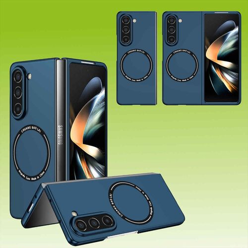 F�r Samsung Galaxy Z Fold5 5G Magnet Magsafe Handy H�lle Etuis Blau