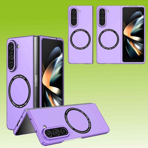 F�r Samsung Galaxy Z Fold5 5G Magnet Magsafe Handy H�lle Etuis Lila