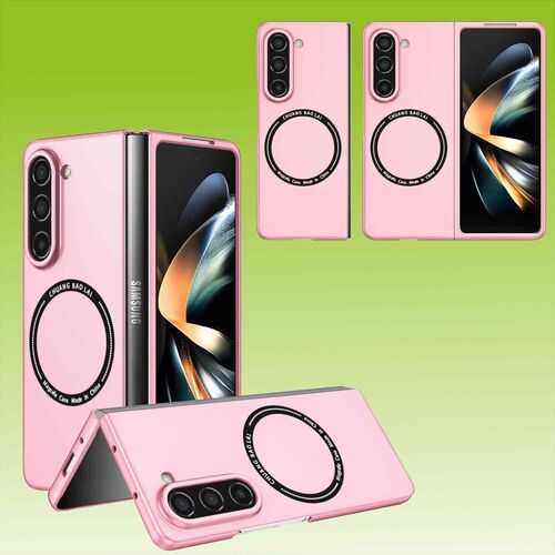 F�r Samsung Galaxy Z Fold5 5G Magnet Magsafe Handy H�lle Etuis Pink