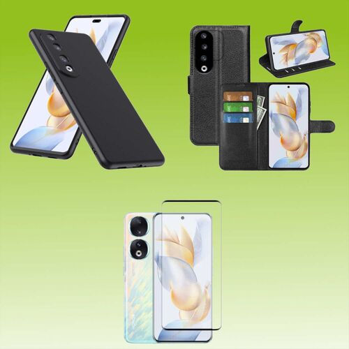 F�r Honor 90 Pro Cover Handy Tasche Etuis TPU Hart Glas Panzer Folie AUSWAHL