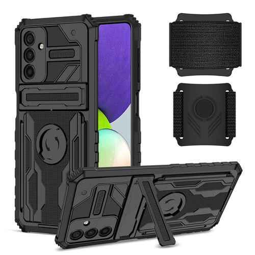 F�r Samsung Galaxy A54 5G Shockproof Armor H�lle mit Armband Schutz Schwarz