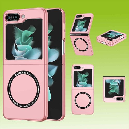 F�r Samsung Galaxy Z Flip5 5G Magnet Magsafe Handy H�lle Etuis Pink