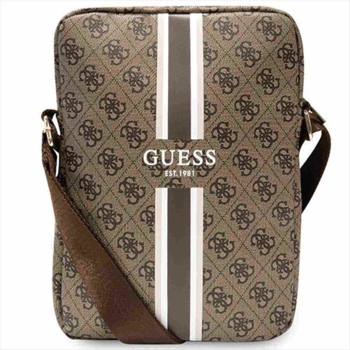 Guess Universell bis 10 Tablet Tasche 4G Stripes Tablet Bag Braun
