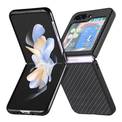 F�r Samsung Galaxy Z Flip5 5G Carbon Handy Tasche H�lle Cover Etui Neu