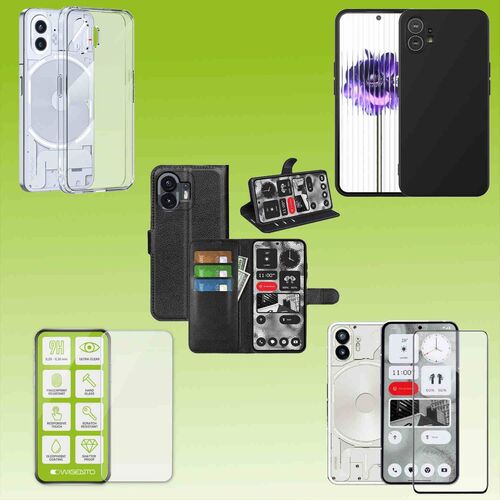 F�r Nothing Phone 2 Cover Handy Tasche Etuis TPU Hart Glas Panzer Folie AUSWAHL
