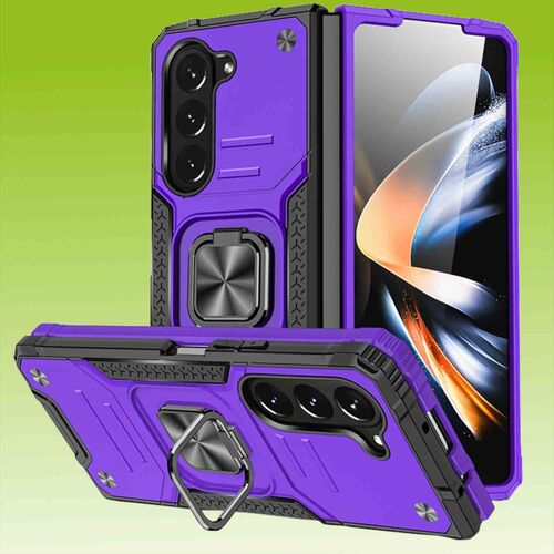 F�r Samsung Galaxy Z Fold5 5G Armor Magnet Ring Cover Handy H�lle Neu 