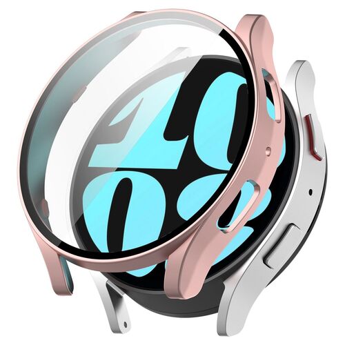 F�r Samsung Galaxy Watch 6 44mm 360 Grad Schutzh�lle + Glas Rose Gold